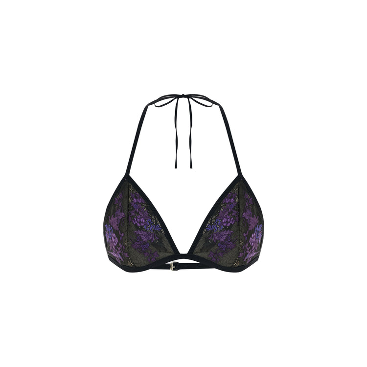 Mesh Bra With Embroidered
