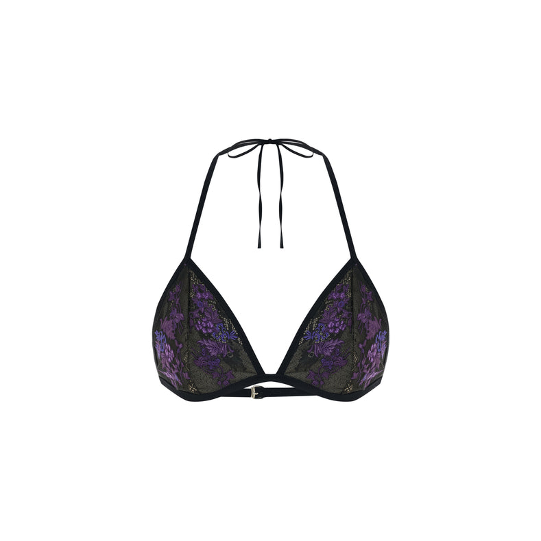 Mesh Bra With Embroidered