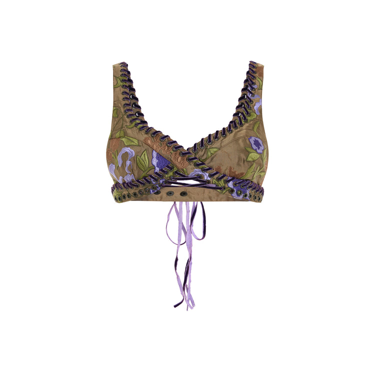 Eyelet Detailed Bra