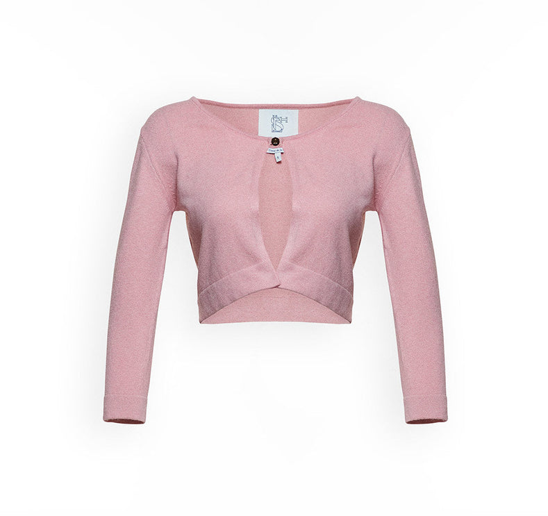 Cashmere Pink Crop Cardigan