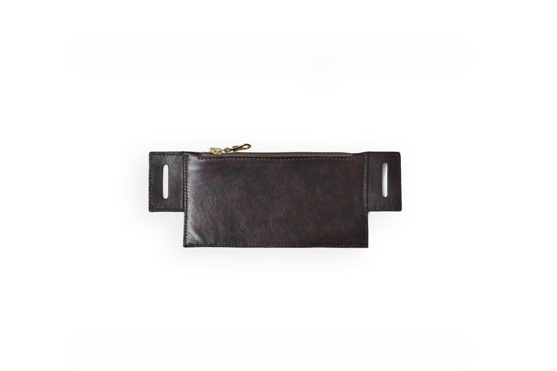 Brown Leather Belt Bag Set