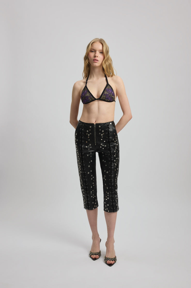 Mesh Bra With Embroidered