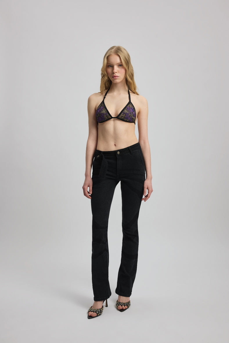 Mesh Bra With Embroidered
