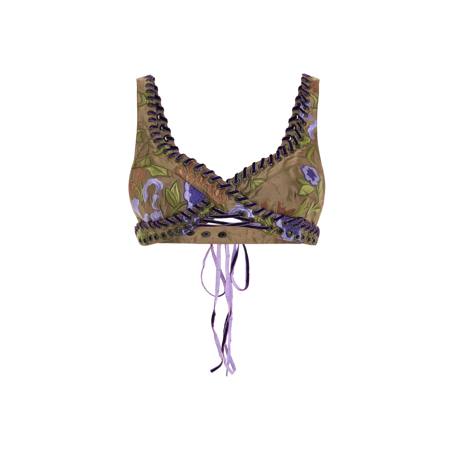 Eyelet Detailed Bra