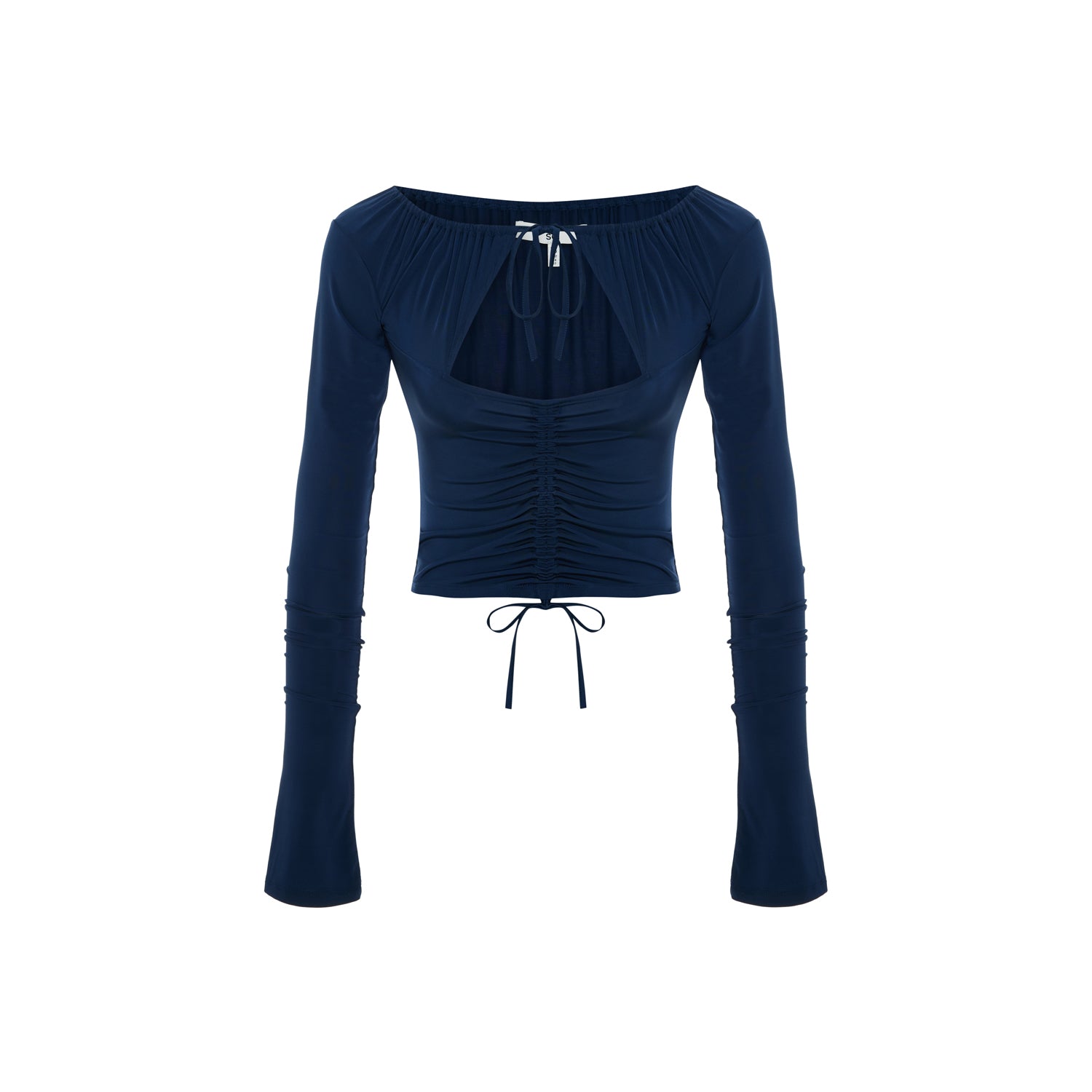Gathered Top In Celestial Navy