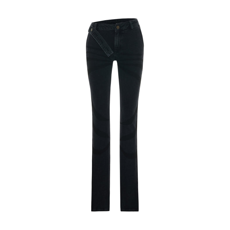 Overdyed Denim Flare Jeans