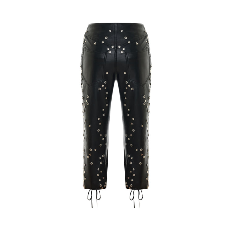 Riko Studded Leather Capri Pants