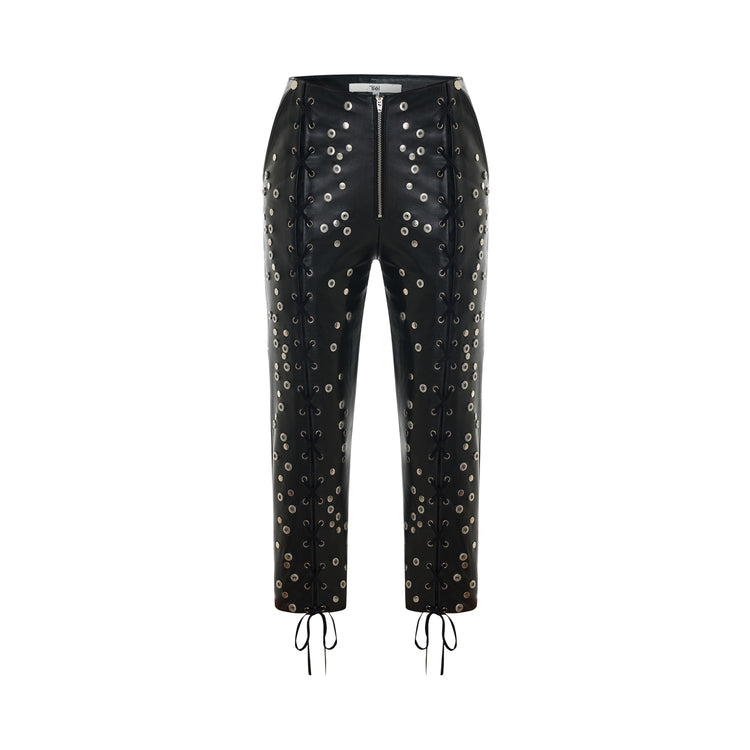 Riko Studded Leather Capri Pants