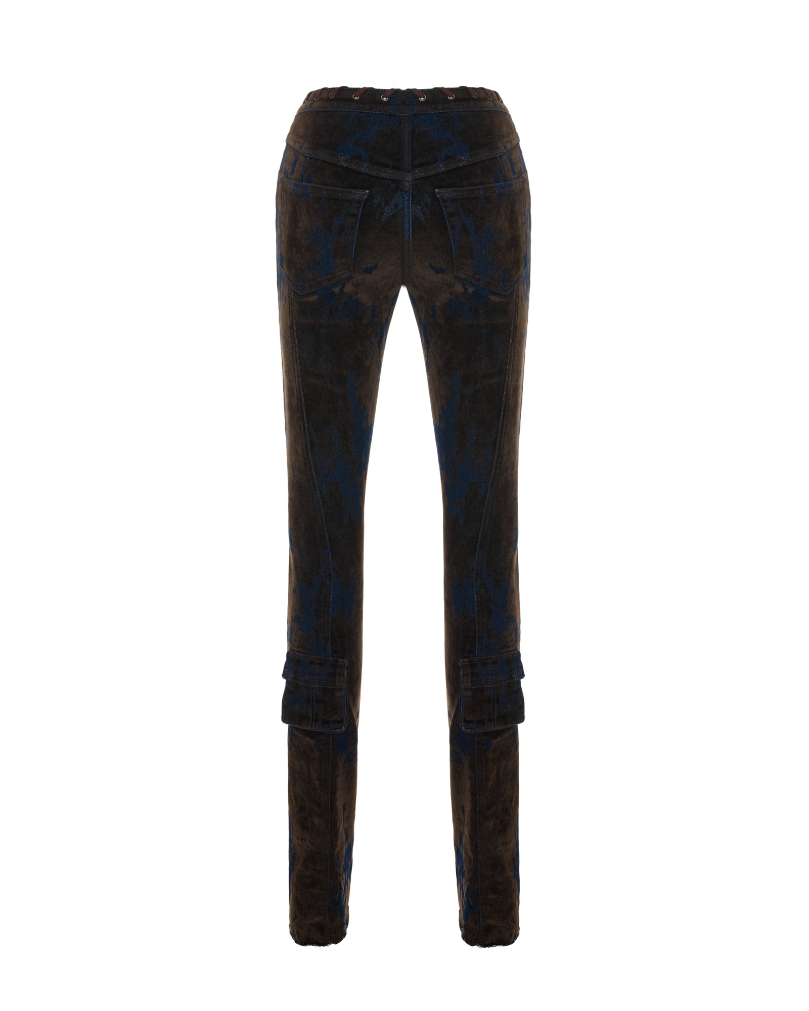 Printed Denim Flare Jeans
