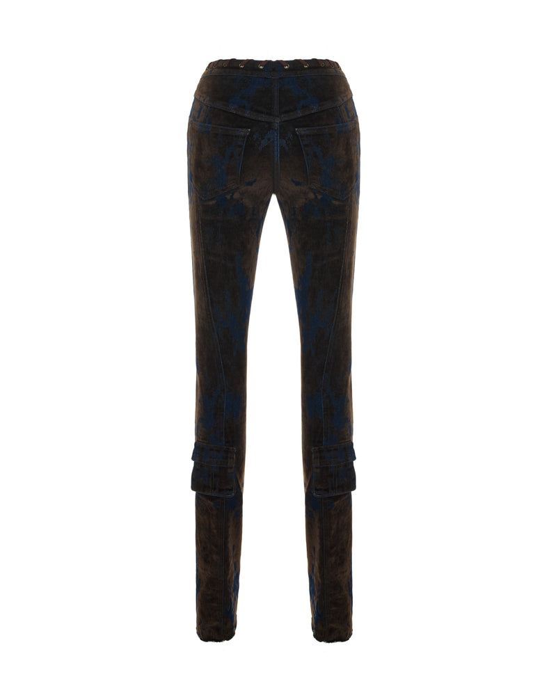 Printed Denim Flare Jeans