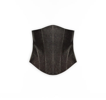 Distressed  Effect Super Skinny Leather Corset