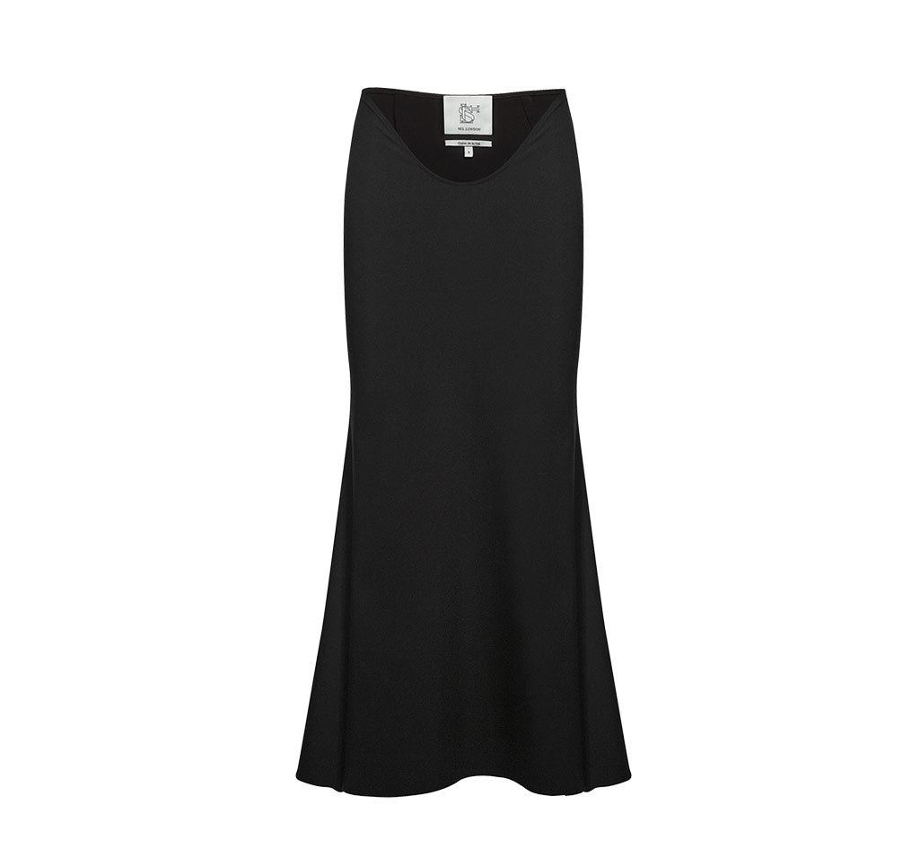 U Hemline Crepe Skirt