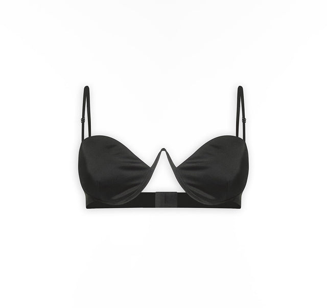 Underwire Black Satin Bra