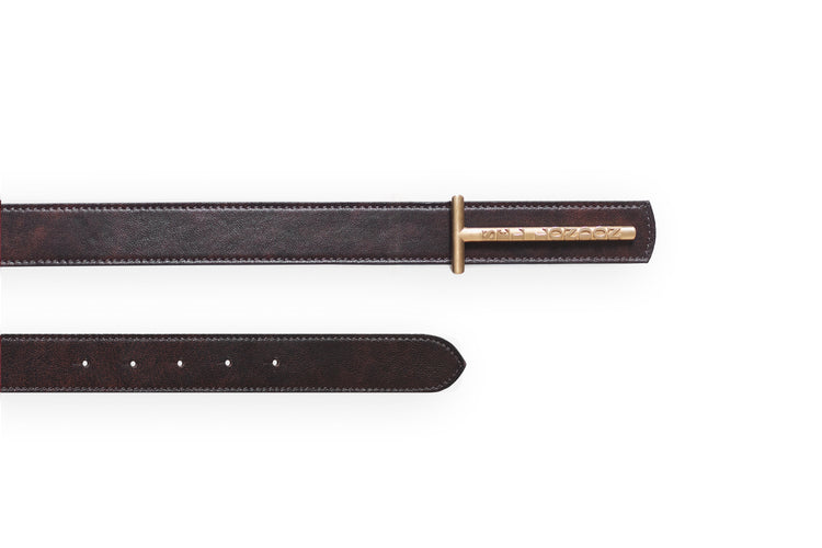 Brown Leather Belt Bag Set