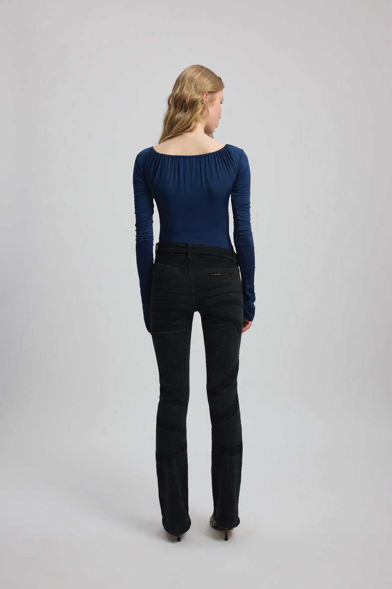 Gathered Top In Celestial Navy